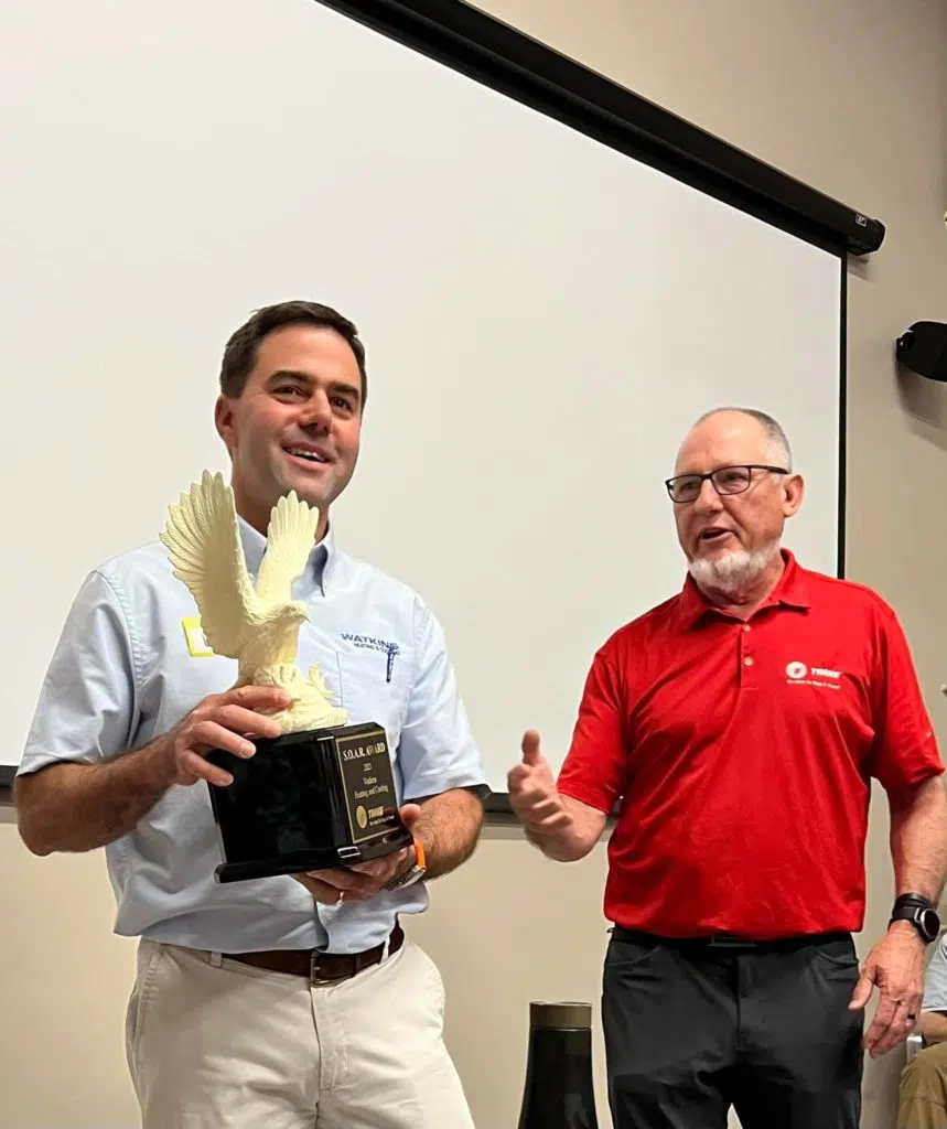 Watkins Heating & Cooling wins the 2021 Trane SOAR Award