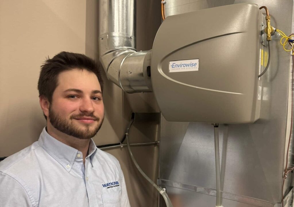Watkins HVAC Tech with Humidifier