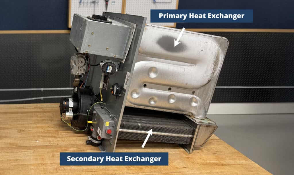 Secondary Heat Exchanger found on High Efficiency furnaces