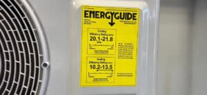 HSPF2 Heat Pump Rating Label Sticker